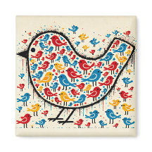 Busy birds fridge magnet