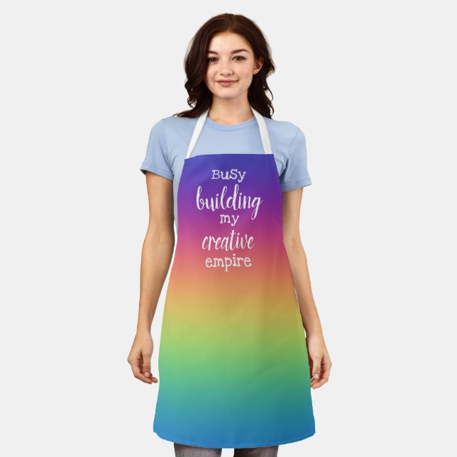 Busy Building My Creative Empire Rainbow Apron (Worn)