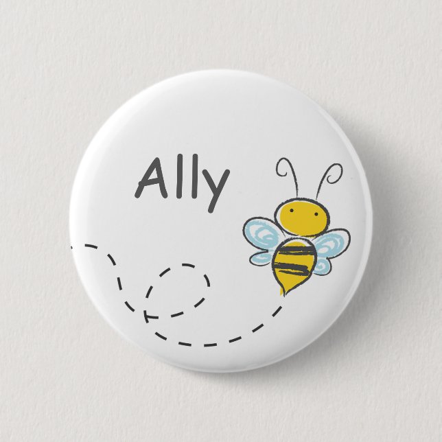 Busy Bumble Bee 6 Cm Round Badge (Front)