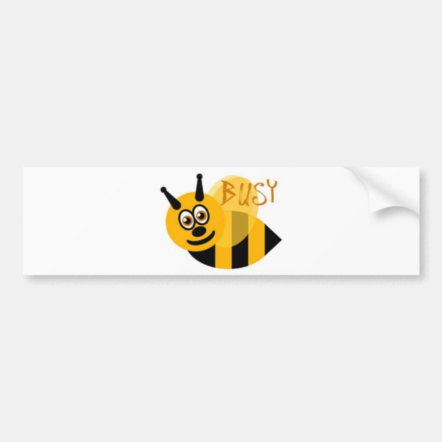 Busy Bumble Bee Cute Bumper Sticker (Front)