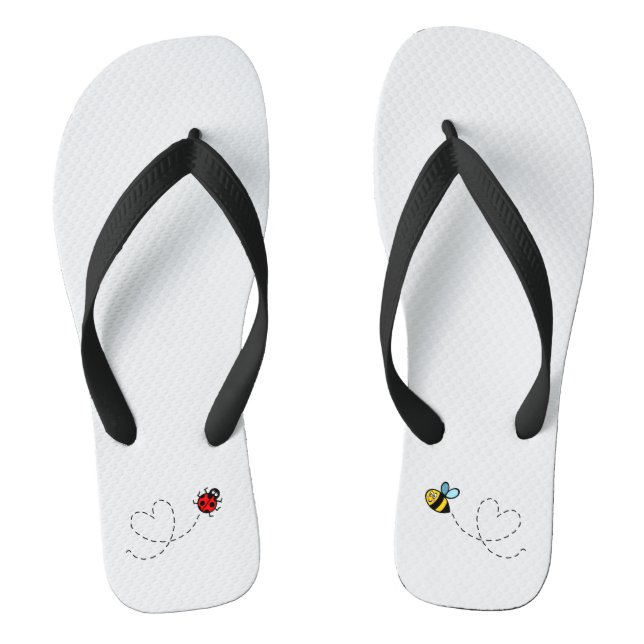 Busy Bumblebee & Ladybird Pattern Thongs (Footbed)