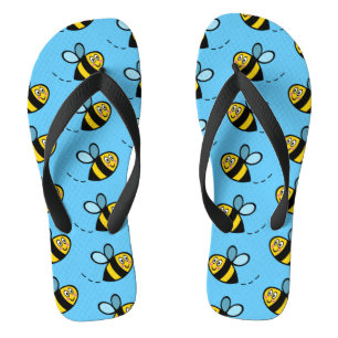 Busy Bumblebee Pattern Flip Flops