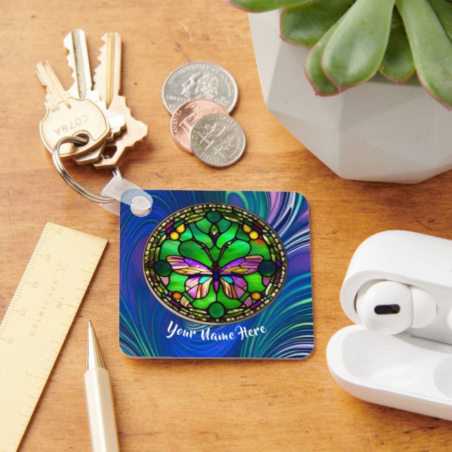 Busy Butterfly Personalised Keychain (Desk)