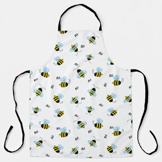 Busy Buzzing Bees Cheerful Garden Bugs Apron (Front)