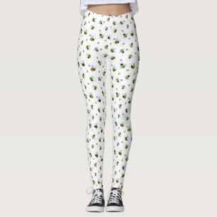 Busy Buzzing Bees Cute Bug Print Leggings