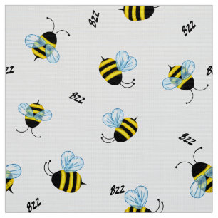 Busy Buzzing Bees Cute Honeybee Bumblebee  Fabric