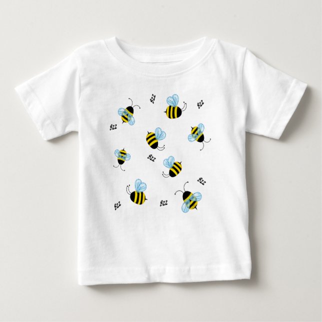 Busy Buzzing Bees Gender Neutral Baby T-Shirt (Front)