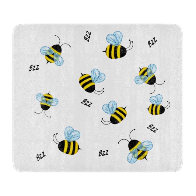 Busy Buzzing Bumble Bees Honeybees Cutting Board (Front)