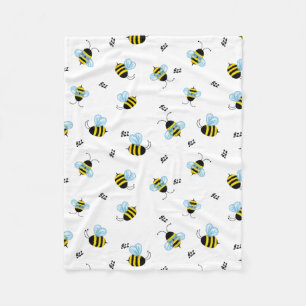 Busy Buzzing Bumblebees Cheerful Nature Lover's Fleece Blanket