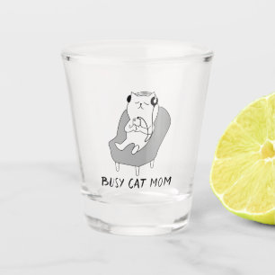 Busy Cat Mum Shot Glass