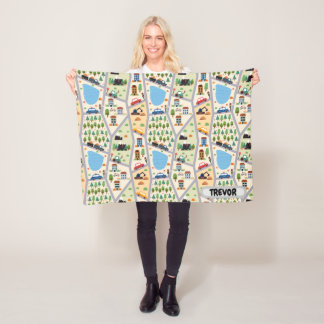 Busy City Roads Kids' Personalised Fleece Blanket