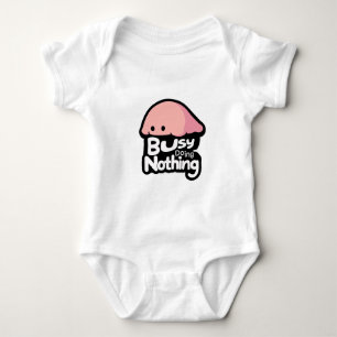 Busy Doing Nothing - Cute Pink Blob Baby Bodysuit