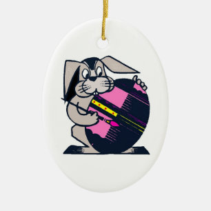 Busy Easter Bunny Ceramic Tree Decoration