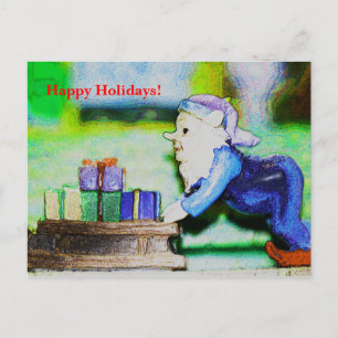 Busy Elf by Shirley Taylor Holiday Postcard