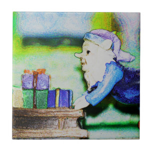 Busy Elf by Shirley Taylor Tile