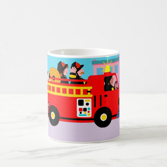 Busy Fire Truck Coffee Mug (Center)