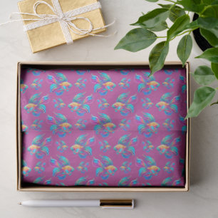 Busy Fishes Pink Tissue Paper