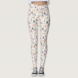 Busy Girls Watercolor Pattern Leggings