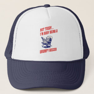 Busy Grumpy Geezer Trucker Hat