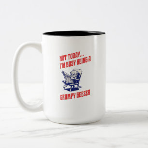 Busy Grumpy Geezer Two-Tone Coffee Mug