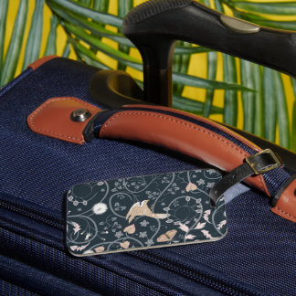 Busy Hedgerow Deep Blue Card Holder Luggage Tag