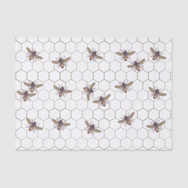 Busy Honey Bees Patterned Tissue Paper (Front)