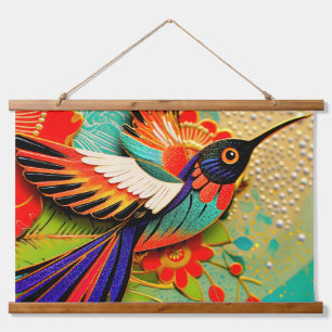 Busy Hummingbird Hanging Tapestry