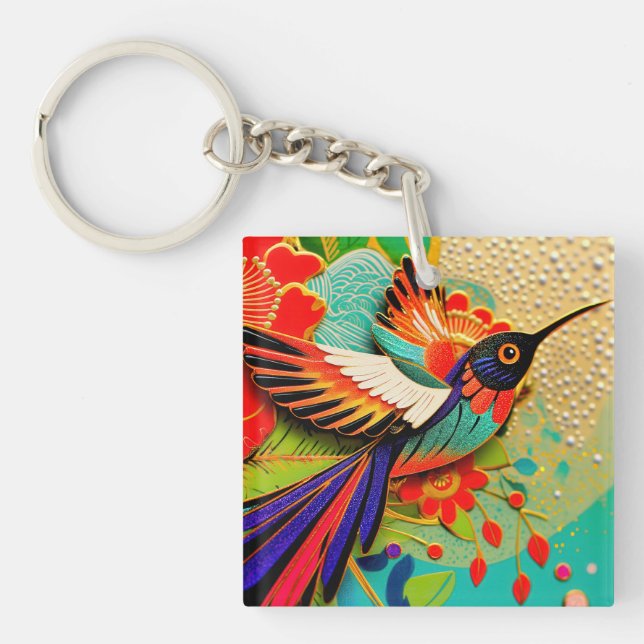 Busy Hummingbird Key Ring (Front)