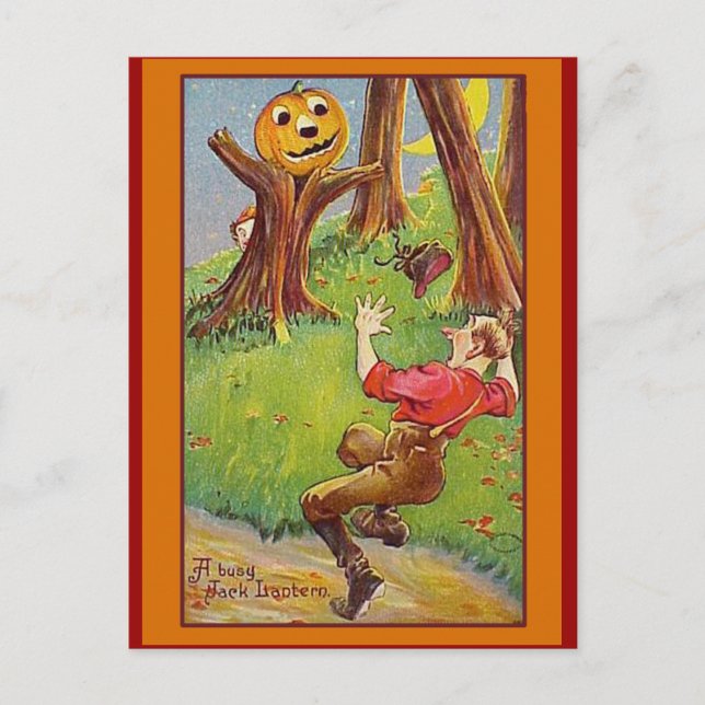 Busy Jack O'Lantern Halloween Cards & Postcards (Front)