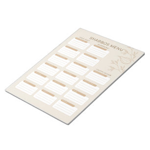 Busy Jewish Mum's Shabbos Menu Planner 2024 Notepad