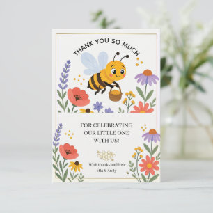 Busy Little Bee in a Blooming Garden Thank You Card