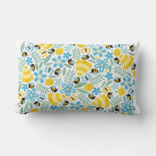 Busy Little Honeybees Lumbar Cushion (Front)