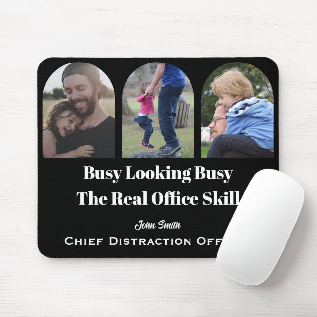 Busy Looking Busy Funny Photo Custom Name Mouse Pad (With Mouse)