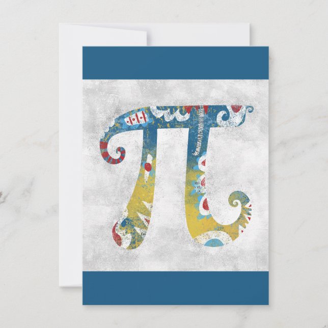 Busy Pi Symbol Greeting Card (Front)