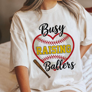 Busy Raising Ballers Baseball Mum Heart Tri-Blend Shirt