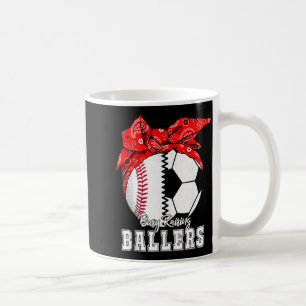 Busy raising ballers baseball soccer bandanna coffee mug