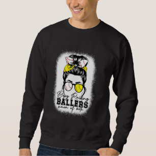 Busy Raising Ballers Baseball Softball Leopard For Sweatshirt