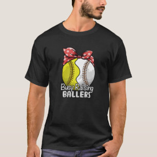 Busy Raising Ballers Funny Baseball T-Shirt
