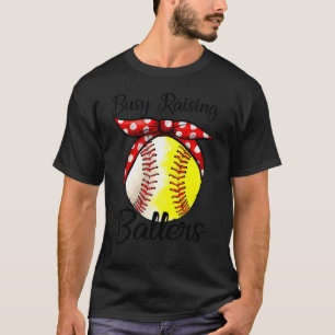 Busy Raising Ballers Women Baseball Mother's Day T-Shirt