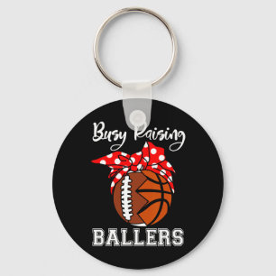 Busy Raising Byllers Fun Footbyll Bysketbyll Mum Key Ring