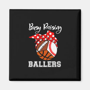 Busy Raising Llers Funny Sell Footll Sketll Mom Magnet