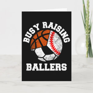 Busy Raising Llers Funny Sell Soccer Sketll Mom Card