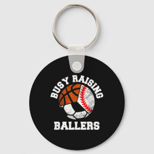 Busy Raising Llers Funny Sell Soccer Sketll Mom  Key Ring