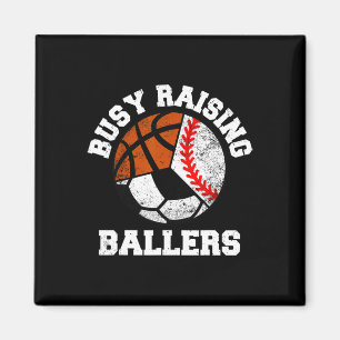 Busy Raising Llers Funny Sell Soccer Sketll Mom Magnet