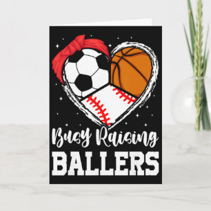 Busy Raising Llers Funny Sell Soccer Sketll Mum Card