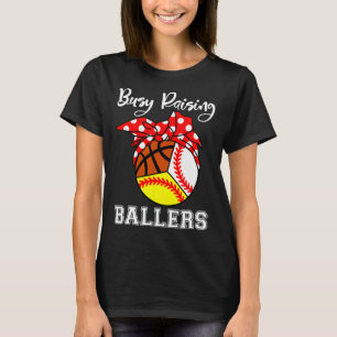 Busy Raising Llers Funny Sell Softll Sketll Mom  T-Shirt