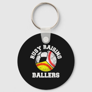 Busy Raising Llers Funny Sell Softll Soccer Mom _1 Key Ring
