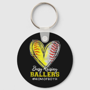 Busy Raising Llers Heart Mom Of Both Softll Sell M Key Ring