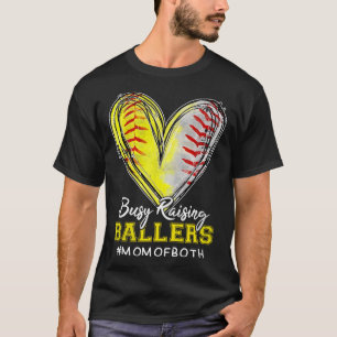 Busy Raising Llers Heart Mum Of Both Softll Sell M T-Shirt