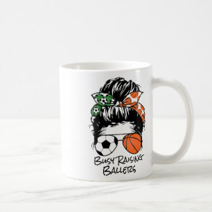 Busy Raising Llers Messy Bun Women's Sketll Soccer Coffee Mug